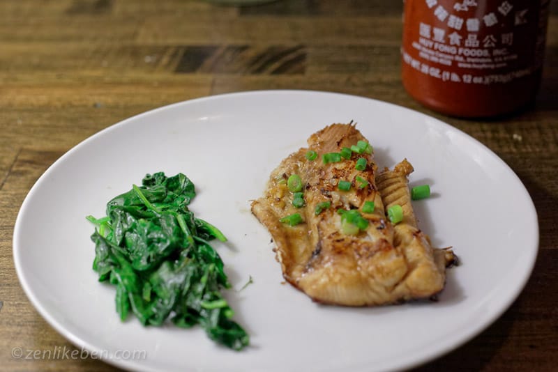 Pan Fried Spanish Mackerel Marinated in a Sriracha Soy Lime Sauce